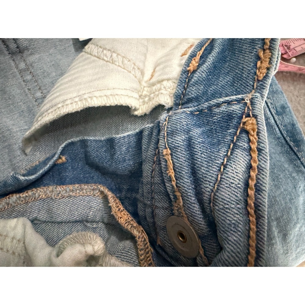 Abercrombie Kids High Rise Straight Jeans Girls 9/10 Light Wash Denim Pull On - Picture 12 of 16